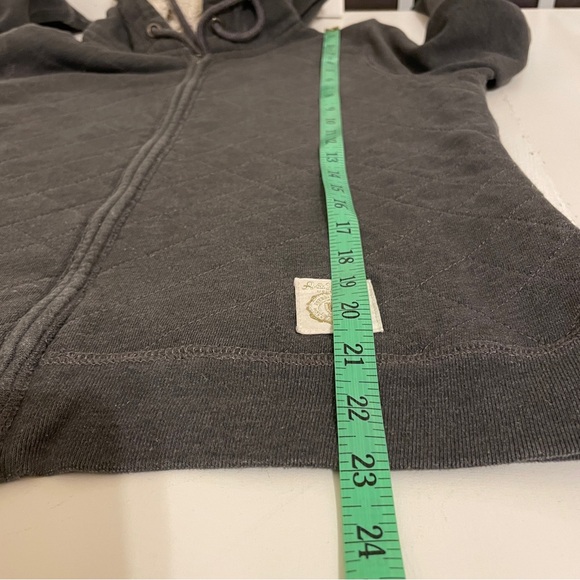 Abercrombie Fitch Bella Sherpa Lined Zip Hoodie Womens M Gray Quilted Y2K Preppy - Picture 10 of 13